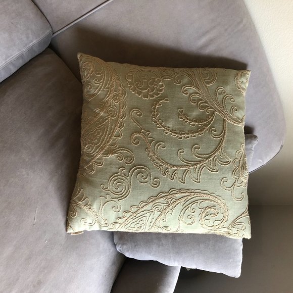 Mattuck Embroidered Throw Pillow Linen Suede - Picture 3 of 12